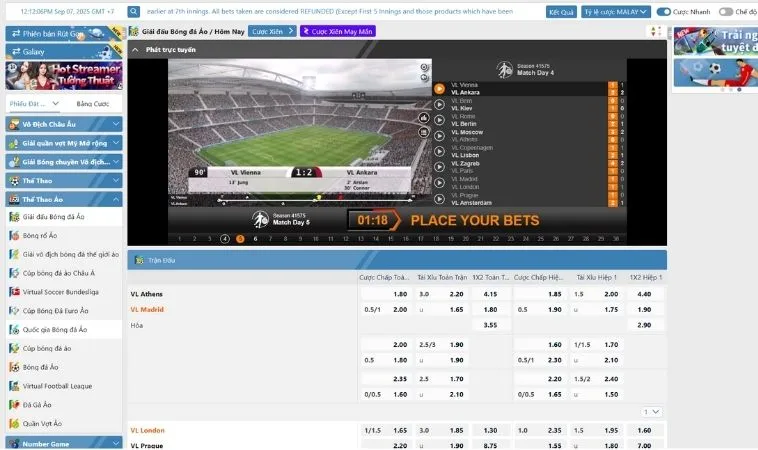Tìm Hiểu Cá Cược Thể Thao Ảo 988Bet Kiếm Tiền Triệu Chỉ Trong Vài Phút 2 Giao diện cá cược Thể Thao Ảo 988Bet