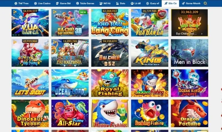 Sảnh bắn cá 988BET quy tụ nhiều tựa game bắn cá hấp dẫn