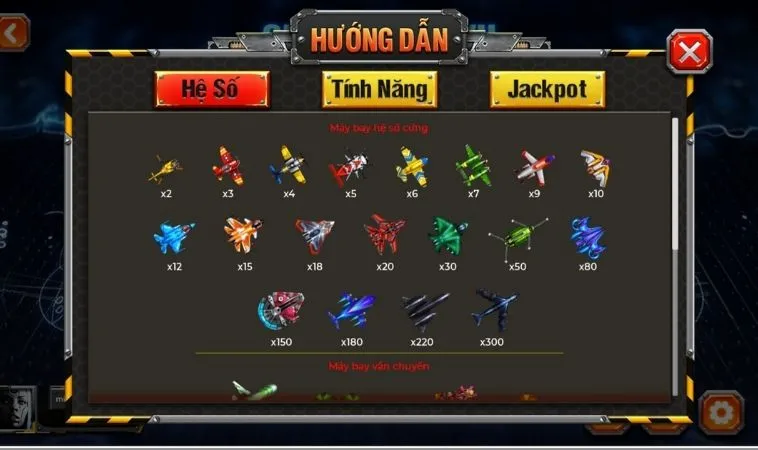 Các loại máy bay trong game Bắn Cá Đại Chiến B52 988Bet