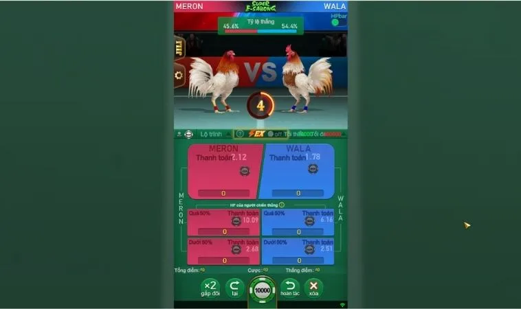 Các cửa cược tại sảnh Đá Gà Sabong tại 988Bet