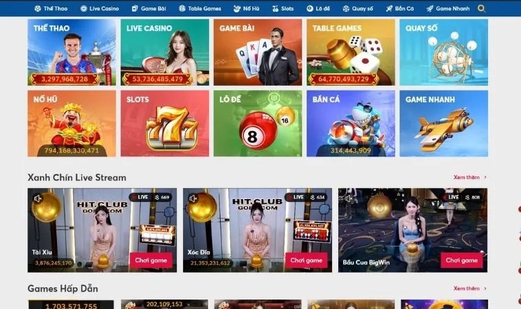 Đa dạng các thể loại game tại nhà cái 988BET